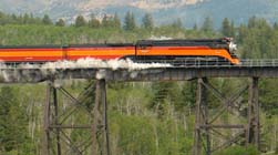 SP4449 over Two Medicine River Bridge on Marias Pass