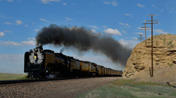 Union Pacific 844 Steam Locomotive at speed